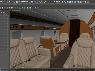 Private Jet interior 3D model
