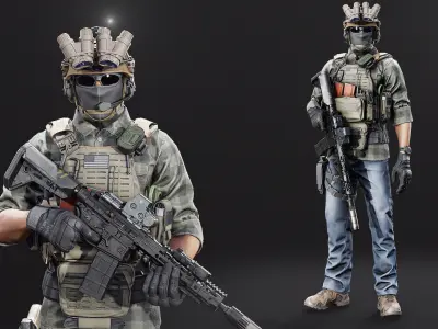 PMC Soldier V2 Low-poly 3D model