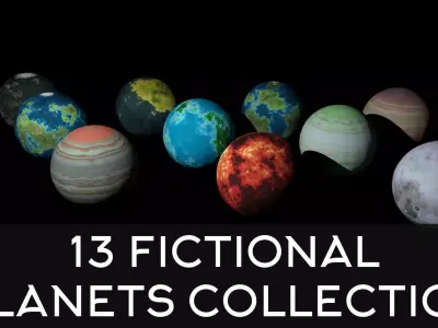13 Fictional Planets Collection 3D Model Pack purchase
