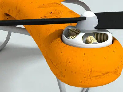 Quadrocopter drone Low-poly 3D model