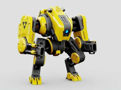 MILITARY BOT S-200 Rigged for Unreal Engine - Unity - MIXAMO 3D model