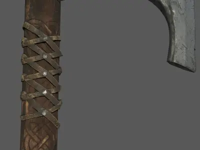Medieval Battle Axe Game Ready Low-poly 3D model