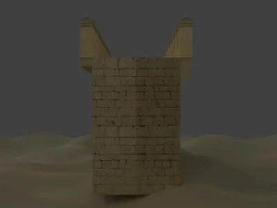 Medieval wall Low-poly 3D model