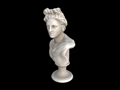 men stone bust 01 3D model