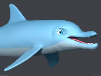 Stylized Cartoon Dolphin 3D model