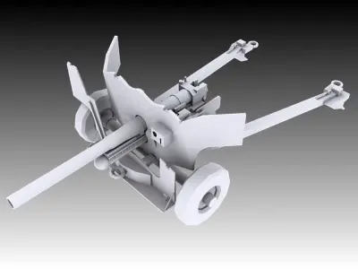 6 Pounder cannon 3D model