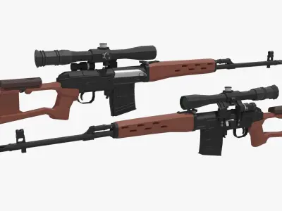 Dragunov Sniper Low-poly Low-poly 3D model