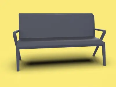 Bench Model Low-poly 3D model