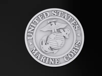 united states marine corps pendant 3D print model
