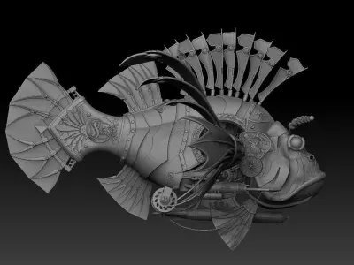 Steampunk  Lionfish 3D model