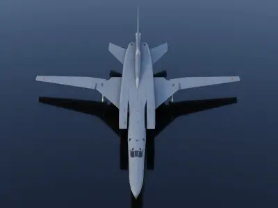 Tupolev Tu-22M3 Backfire Low-poly 3D model