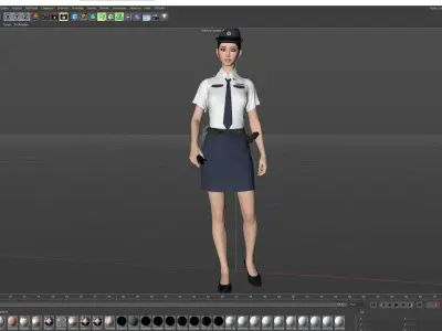 Policewoman officer 3D model