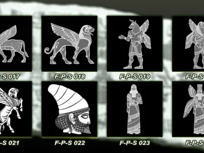 120 Persian ancient symbol Alpha 3D model