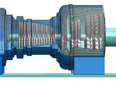 3D Jet Engine Model High Detail Gas Turbine CAD Design 3D print model