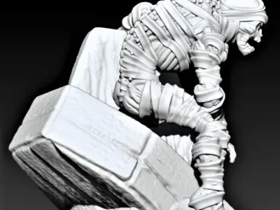 Mummy skeleton in box 3D print model