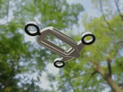 Bladeless Drone Low-poly 3D model