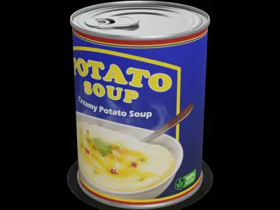 Soups and broths Potato Soup Low-poly 3D model