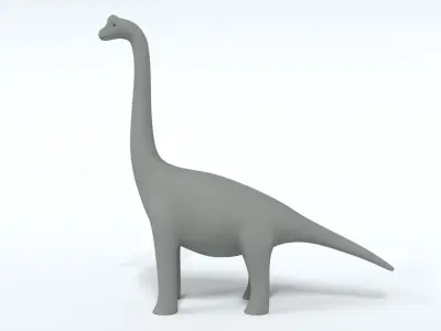Cartoon Brachiosaurus Dinosaur 3D model