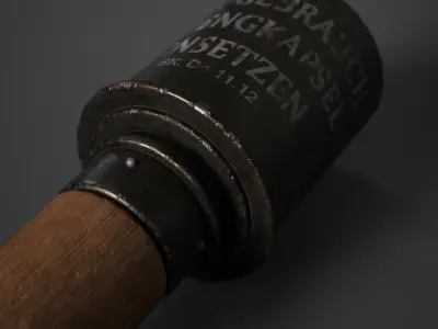 M24 Stick Grenade Stielhandgranate Low-poly 3D model