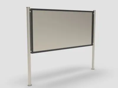 Style advertisement close to a urban street in city 3D model