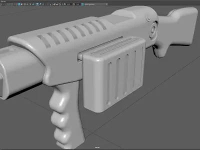 Low Poly Mini Machine Gun Stylized Compact Weapon 3D Model Free low-poly 3D model