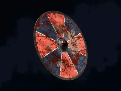 Viking shield 1 - Bloodied Relic Low-poly 3D model