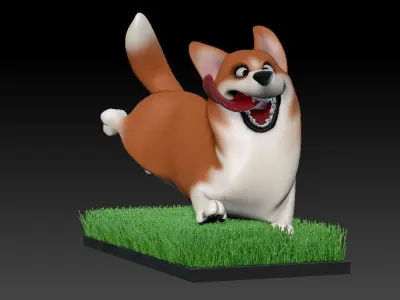 Adorable Corgi 3D Model  The Perfect Keepsake for Corgi Lovers 3D model