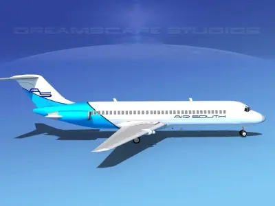 Douglas DC-9-30 Air South 3D model