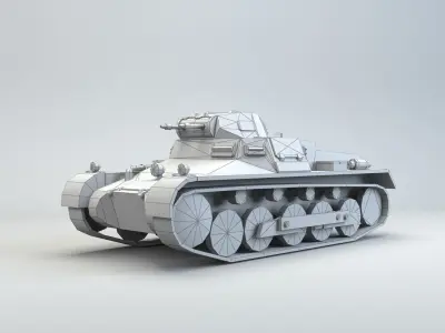 Low Poly Panzer I B Light Tank Low-poly 3D model