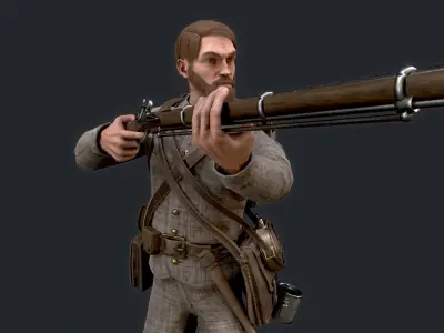 Soldier 2 version 2  Low-poly 3D model