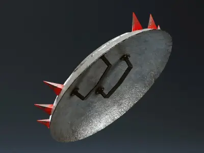 Lunar shield from medieval times  Low-poly 3D model