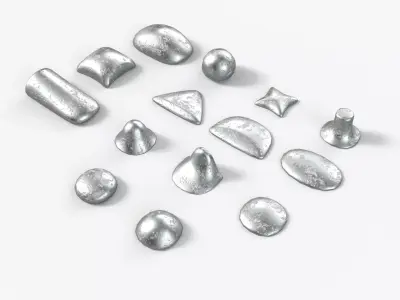 circuit Board Solder Blocks set with 4 different Texture sets 3D model