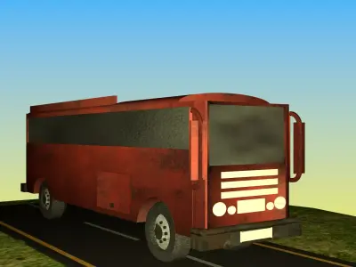 Indian Bus Model Type 5 Free low-poly 3D model