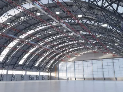 Aircraft Hangar - Warehouse 3D model