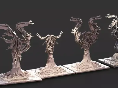 fire link Sculpted Tree sculptures collection series 3 3D model