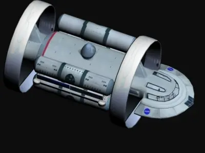 spacecraft spaceship with wheels Low-poly 3D model
