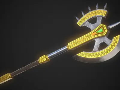 Fantasy Axe 04C Low-poly 3D model