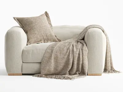 Modern Sofa Realistic Couch Game Ready Furniture PBR Blender Free low-poly 3D model