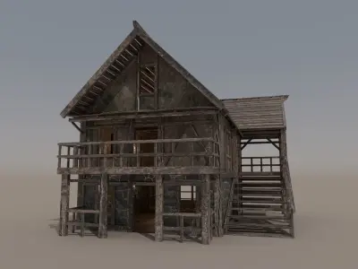 Horor House Low-poly 3D model