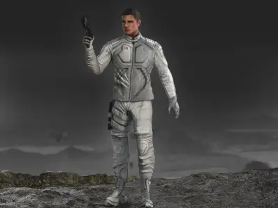 Tom Cruise from Oblivion Low-poly 3D model