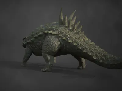 Acantholipan Gonzalezi Dinosaur - Nodosaurus family  Low-poly 3D model