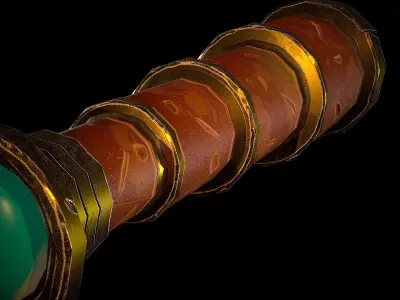 Stylized Pirate Telescope Low-poly 3D model