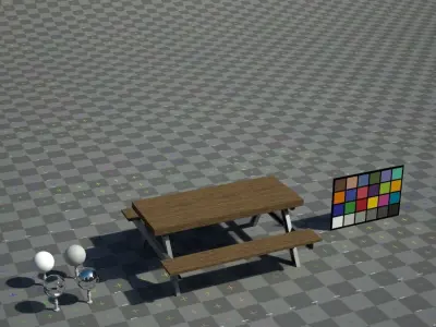 Picnic Table Low-poly 3D model