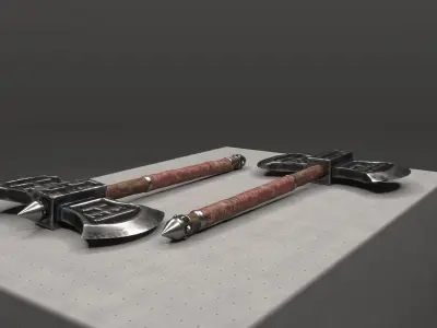 Cult Double-sided Battleaxe Low-poly 3D model