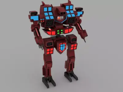 Sci fi Transformer Robot Low-poly 3D model