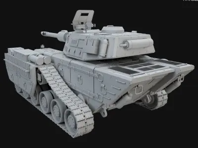 Concept Tank 2-Clay Version 3D model