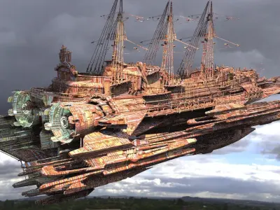 Red Drake Blade Ship 2 3D model