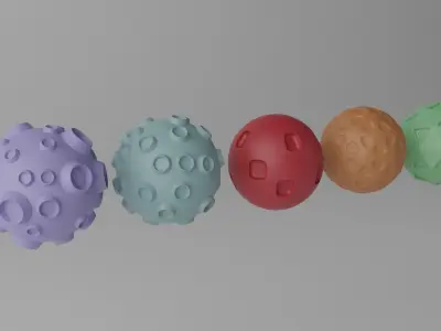 Cartoon Cute Planet Moon Star Collection Low-poly 3D model