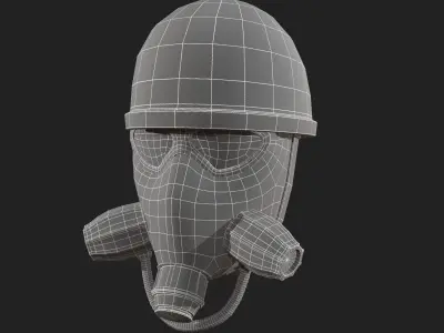 Scifi military helmet  Low-poly 3D model