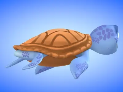 Turtle - Caretta Caretta Low-poly 3D model